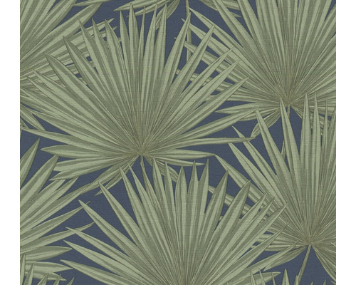 Vliestapete 39090-5 Antigua Palmenblätter grün-blau Tapete mit Palmenblattmuster