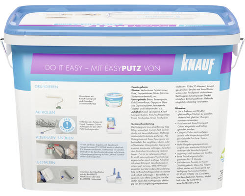 Seau Knauf Easyputz avec instructions de traitement