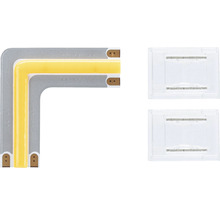 LED-Leuchtmittelecke mit zwei transparenten Verbindungsstücken