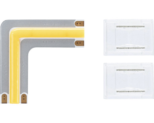 LED-Leuchtmittelecke mit zwei transparenten Verbindungsstücken