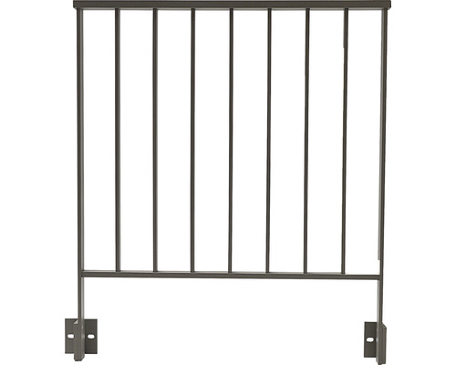Kit complet de garde-corps Pertura Triton taupe en G aluminium pour montage latéral 1 m Poteau de garde-corps en métal avec fixation