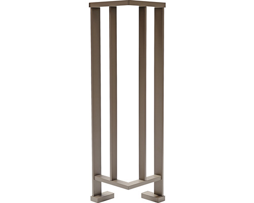 Pertura Geländereck-Set Triton taupe Aluminium für Bodenmontage 26x26 cm