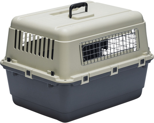 Caisse de transport pour animaux en plastique avec porte grillagée