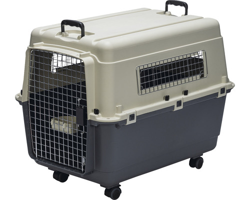 Haustier-Transportbox mit Rollen und Gittertür