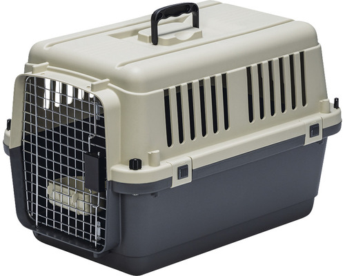 Cage de transport pour animaux avec porte en métal et poignée