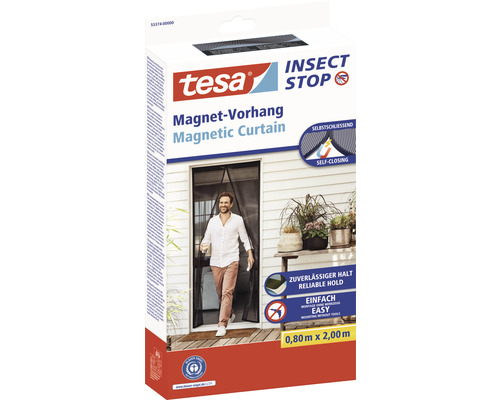 Verpackung einer Tesa Magnet Fliegengittertür mit den Maßen 0,80 Meter mal 2,00 Meter