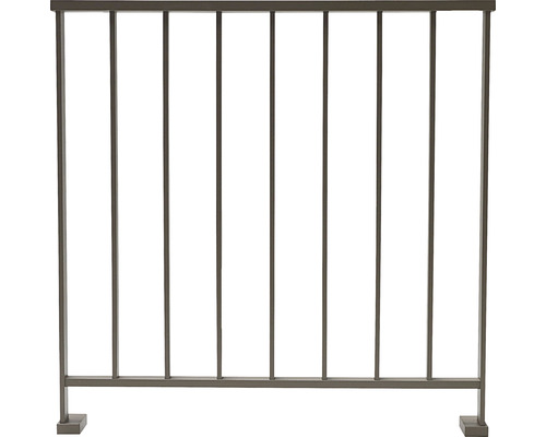 Kit complet de garde-corps Pertura Triton taupe en G aluminium pour montage au sol 14 m Kit complet de garde-corps Pertura Triton taupe en G aluminium pour montage au sol 14 m