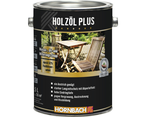 Huile pour bois HORNBACH incolore 2,5 l Huile pour bois HORNBACH incolore 2,5 l