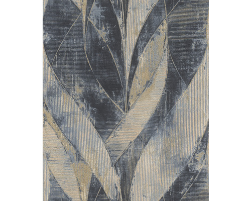 Papier peint intissé 520064 Concrete feuilles bleu Papier peint à motif de feuilles