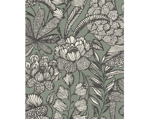 Papier peint intissé 555356 Lirico naturel vert Papier peint à motif floral