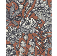 Motif de tissu avec fleurs et feuilles