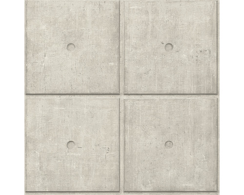 Papier peint intissé 499421 Factory V pierres gris Papier peint imitation béton avec motif carré