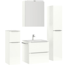 Badezimmermöbel-Set mit Waschtisch, Spiegelschrank und Hochschrank