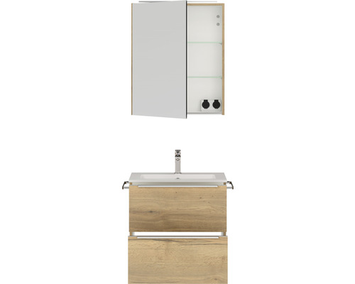 Meuble-lavabo avec meuble bas et armoire de toilette pour la salle de bain