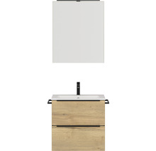 Badezimmer-Set mit Waschtischunterschrank, Waschbecken und Spiegel