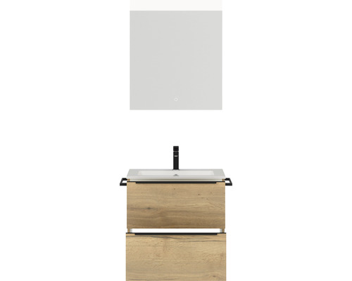 Ensemble de salle de bains avec meuble sous-vasque, vasque à poser et armoire de toilette