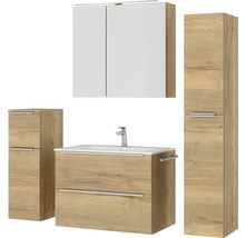 Badezimmerset mit Waschtisch, Spiegelschrank und Hochschrank