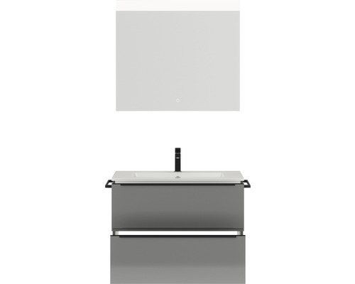 Ensemble de salle de bains avec meuble sous-lavabo, lavabo et miroir pour la salle de bains