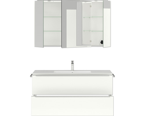 Waschtisch mit Unterschrank und Spiegelschrank für das Badezimmer