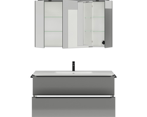 Waschbeckenunterschrank mit Waschbecken und Spiegelschrank für Badezimmer