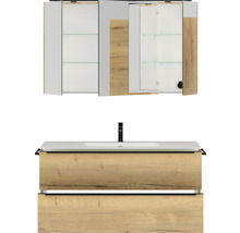 Waschtisch mit Waschbecken und Spiegelschrank für das Badezimmer