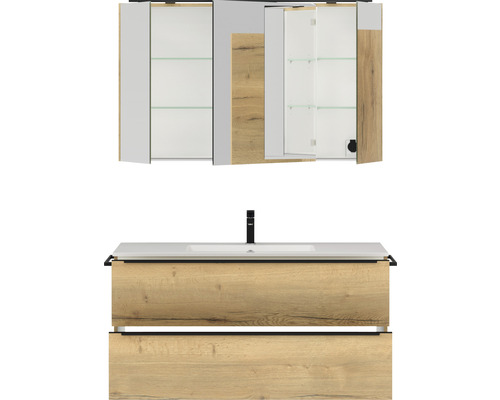 Meuble-lavabo avec lavabo et armoire de toilette pour la salle de bain