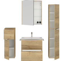 Badezimmer-Set mit Waschtisch, Spiegelschrank und Hochschrank