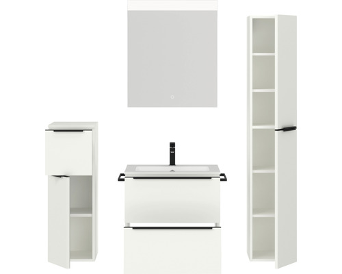 Ensemble de salle de bains avec armoire de toilette, meuble sous-vasque et armoire haute