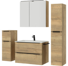Badezimmergarnitur mit Waschtisch, Spiegelschrank und Hochschrank