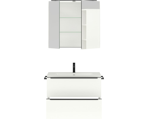 Badezimmer-Set mit Waschbeckenunterschrank und Spiegelschrank