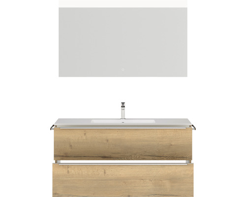 Ensemble de meuble-lavabo avec miroir et deux tiroirs