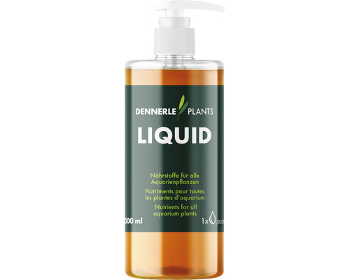 Engrais pour plantes d’aquarium DENNERLE PLANTS Liquid 300 ml avec du fer, du calcium et des oligoéléments pour tous les aquariums végétaux