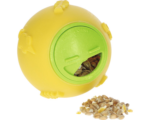 Boule à nourriture KERBL boule à nourriture pour poules env. 7,5 cm, activité pour poules, jaune vert