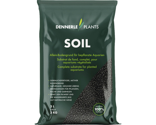 Substrat nutritif pour aquarium DENNERLE PLANTS Soil 2 - 3 mm, env. 3 kg noir