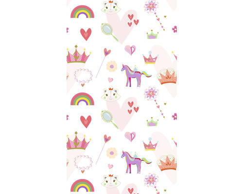 Fototapete Vlies 39193-1 The Wall II Kinder Prinzessin Weiß Rosa 3-tlg. 159 x 280 cm