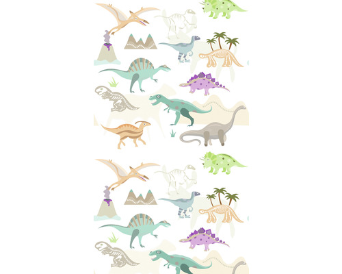 Fototapete Vlies 39194-1 The Wall II Kinder Dinosaurier Weiß Grün 3-tlg. 159 x 280 cm