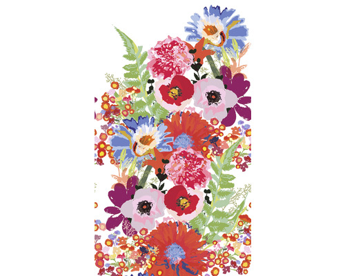 Papier peint panoramique intissé 39207-1 The Wall II fleurs dessinées rouge multicolore 3 pces 159 x 280 cm
