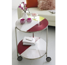 Table d''appoint à deux niveaux avec roulettes
