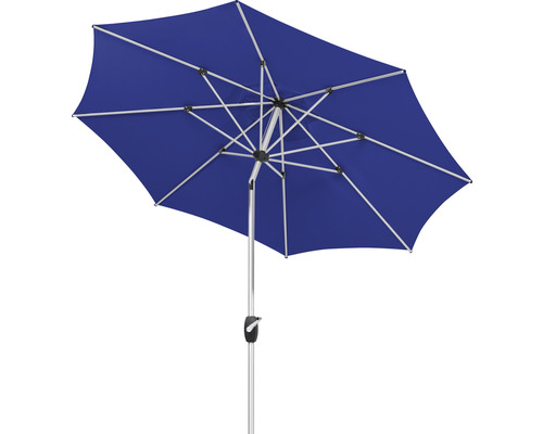 Parasol à manivelle Ø 270 mm polyester (PES) bleu