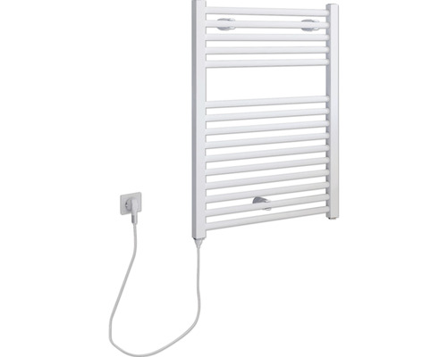 Chauffe-serviettes électrique SCHULTE Turbo résistance chauffante à gauche 50 x 69,5 cm 300 W avec fiche à contact de protection blanc