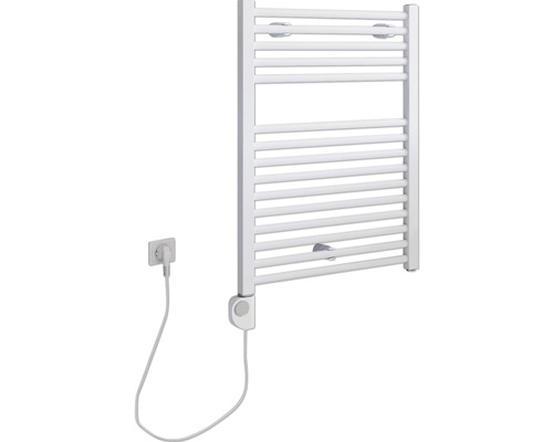 Chauffe-serviettes électrique SCHULTE Turbo résistance chauffante à gauche 50 x 69,5 cm 300 W avec résistance chauffante 3 réglable blanc