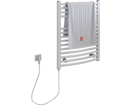 Chauffe-serviettes électrique SCHULTE Europa résistance chauffante à gauche 50 x 69,5 cm 300 W avec fiche à contact de protection blanc