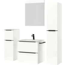 Badezimmer-Set mit Waschtischunterschrank, Spiegelschrank und Hochschrank