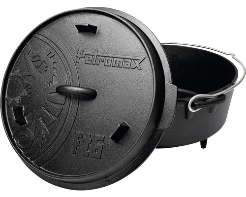 Petromax Dutch Oven aus Gusseisen mit Deckel und Tragegriff