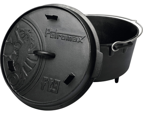 Petromax Feuertopf aus Gusseisen mit Deckel und Tragegriff