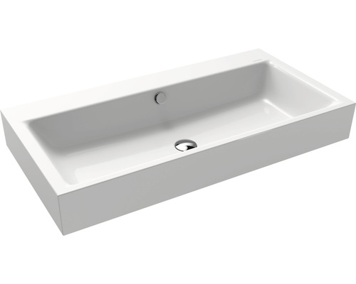 Lavabo standard KALDEWEI PURO 90 x 46 cm blanc brillant emaillé 901506003001 Vasque en céramique blanche avec trop-plein et bonde