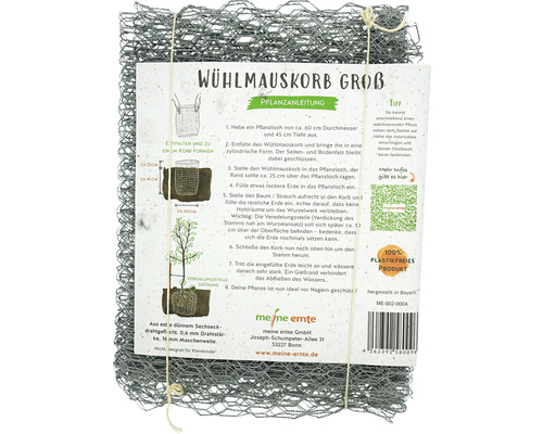 Wühlmauskorb gross mit Pflanzanleitung