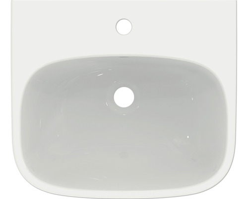 Vasque en céramique avec trou pour robinet et trop-plein