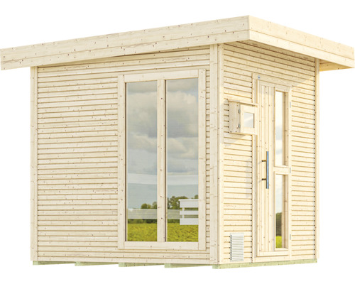 Abri de jardin en bois avec fenêtre et porte