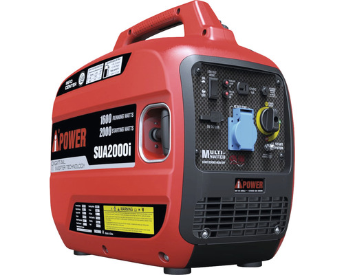 Roter Stromerzeuger mit 1600 Watt Nennleistung und 2000 Watt Anlaufleistung